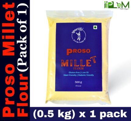 Sportify Proso Whole Millet Flour | Unpolished | Natural Gluten-free Grain Flour| 0.5kg (500g x 1 Pack) – (Chena | Barri | Pingu | Pani Varagu | Cheno) | Low GI Millet | Heart-friendly